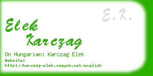 elek karczag business card